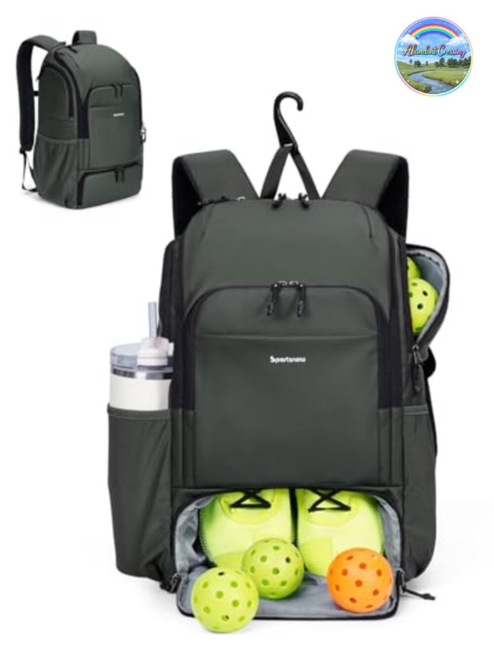 Waterproof Pickleball Bag with Shoe Compartment, Fits 4-6 Rackets, 30L